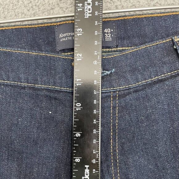 Abercrombie & Fitch Jeans Men 40x32 Blue Dark Wash Athletic Skinny - Picture 10 of 13